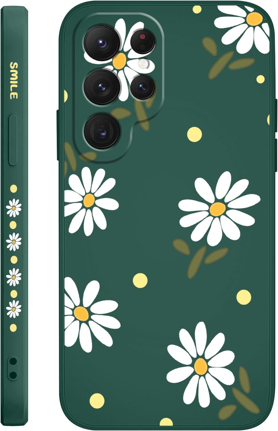 LEECG Funda para Samsung Galaxy S22 Ultra, funda para teléfono S22 Ultra, diseño de flores de moda, silicona suave, protección contra caídas de