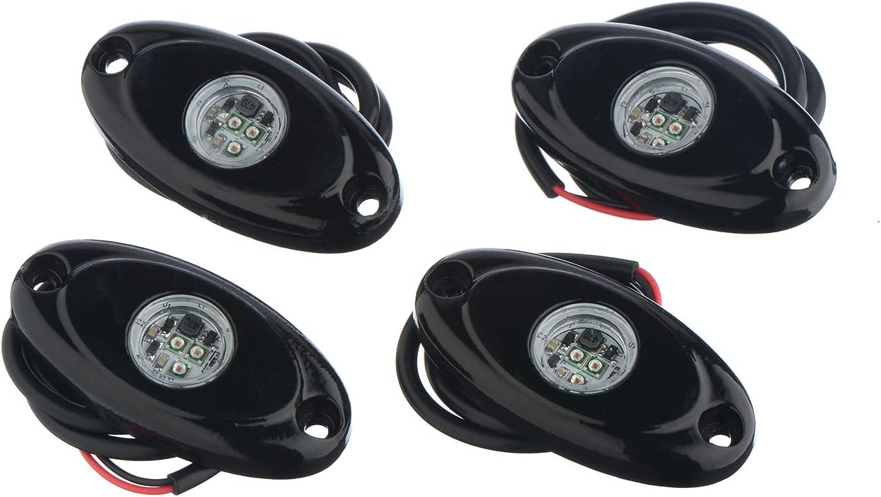 Luces de roca LED 4PODS, de neón impermeable, luz para bajos de la carrocería para automóvil, camioneta, ATV, UTV, SUV, Jeep Offroad, lancha