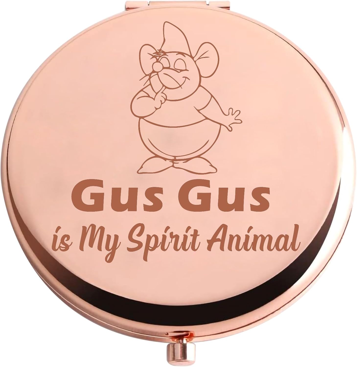 AKTAP Gus Gus The Mouse – Espejo de bolsillo para regalo de cuento de hadas inspirado en la historia de Gus Gus es mi espíritu, espejo de maquillaje