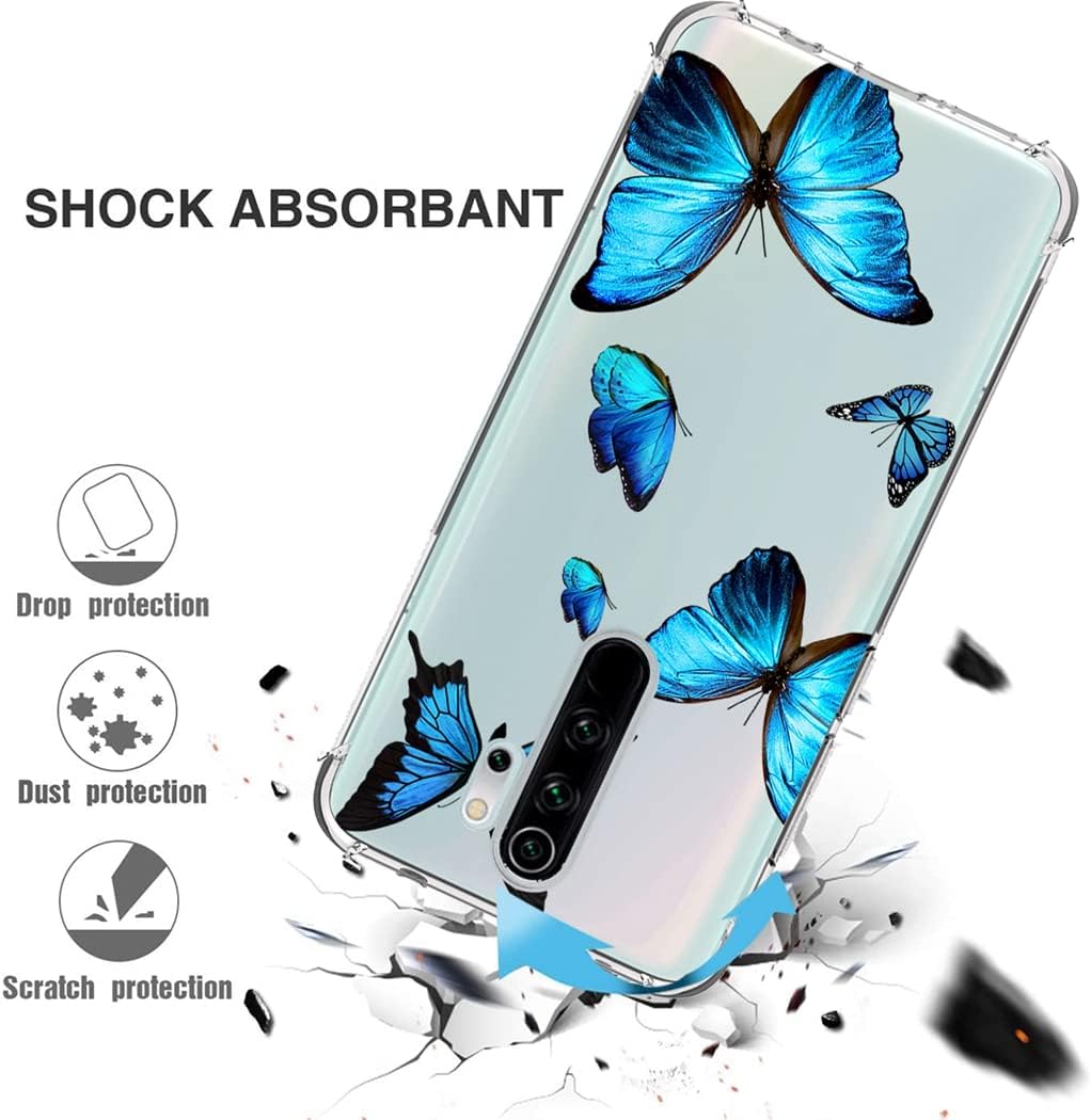 Zoeirc Funda para Redmi Note 8 Pro M1906G7I Funda transparente para niñas y mujeres, TPU suave a prueba de golpes, funda protectora transparente
