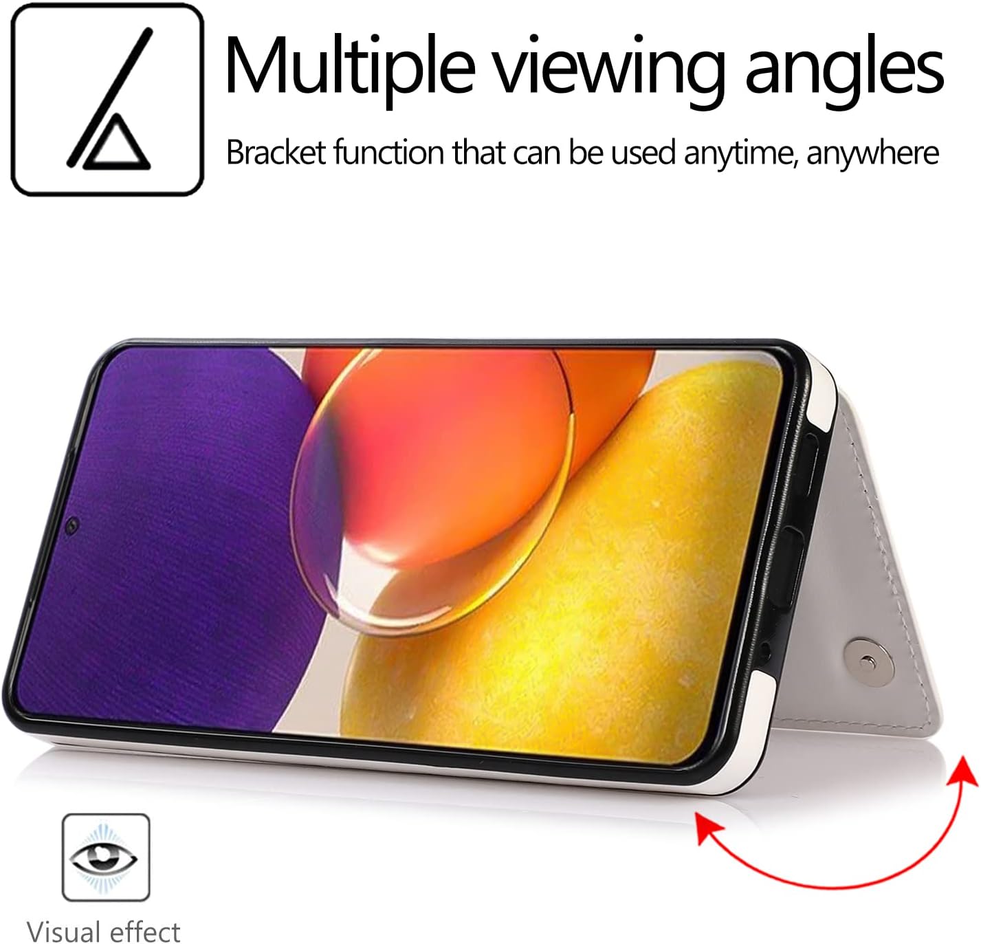 UEEBAI Funda para Samsung Galaxy A53 5G, funda de cuero PU de lujo con dos cierres magnéticos ranuras para tarjetas Función de atril Durable A