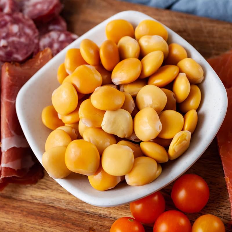 Flora Foods Lupini Frijoles  Bocadillo saludable listo para comer  Tarro de 24 onzas (23.99 oz)  Importado 100% italiano  Todo natural  Sin OGM