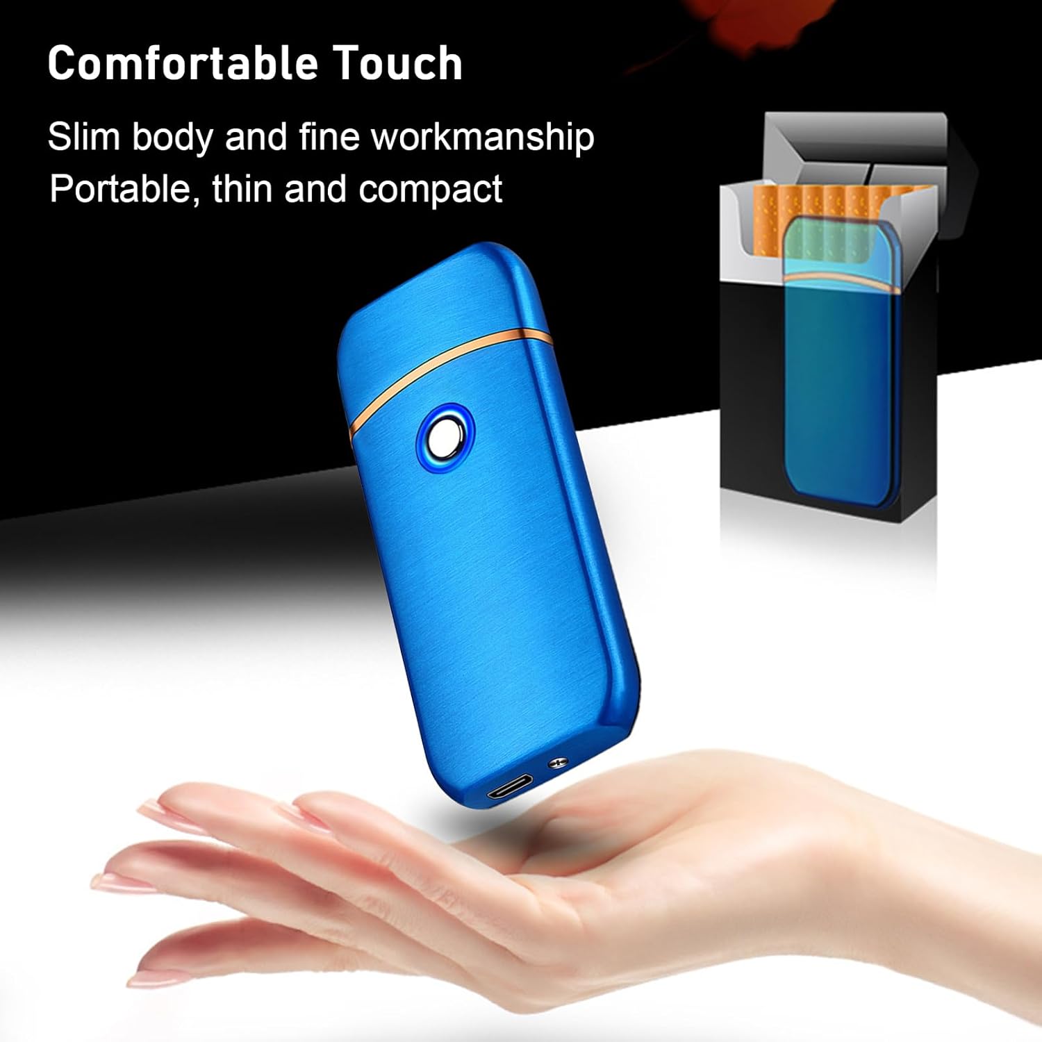 Encendedor electrónico, encendedor eléctrico, encendedor inteligente recargable por USB, encendedores geniales, encendido de doble cara, resistente