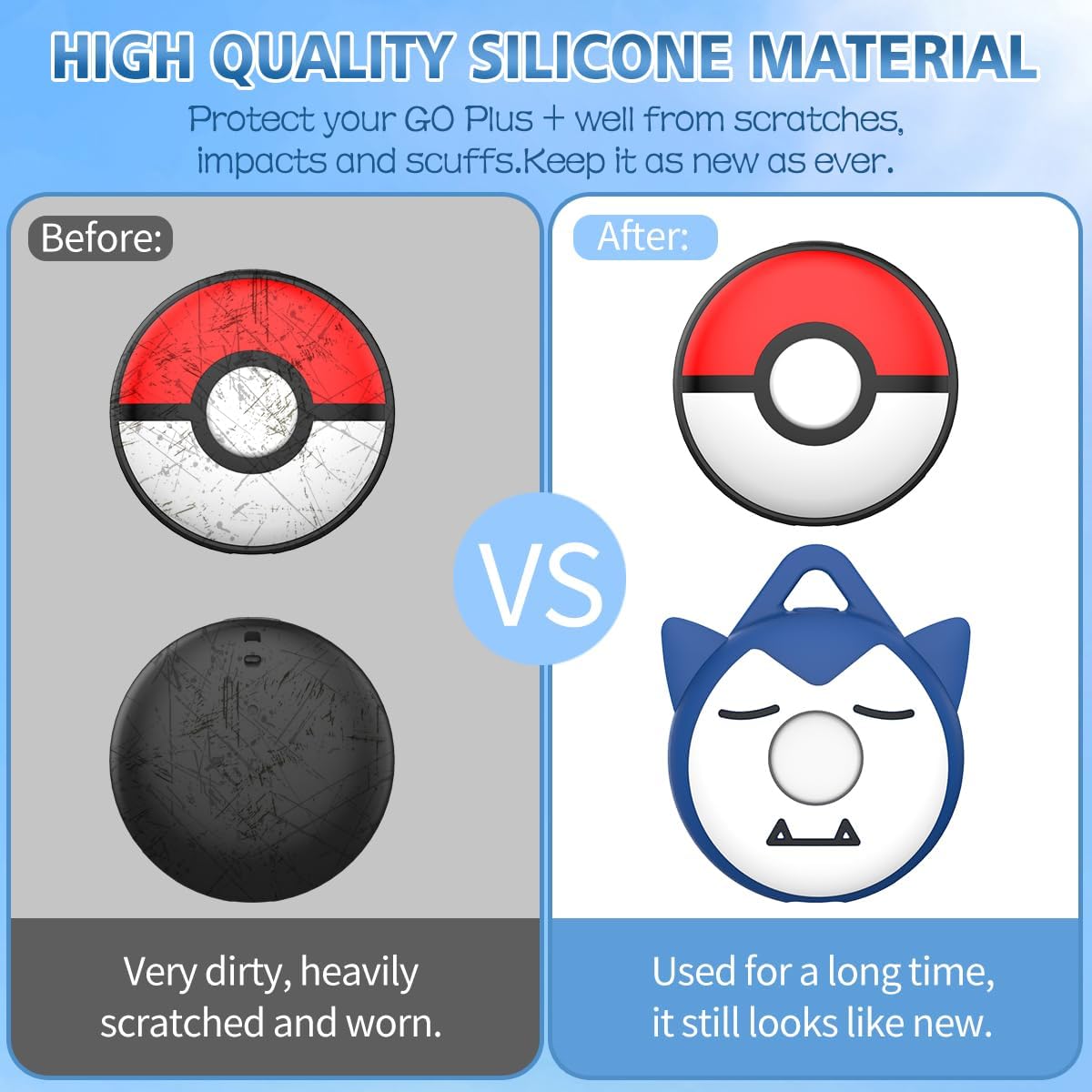 Bonita funda de dibujos animados para Pokemon GO Plus + 2023, funda de silicona con llavero y accesorios de cordón para Pokemon GO Plus Plus, funda