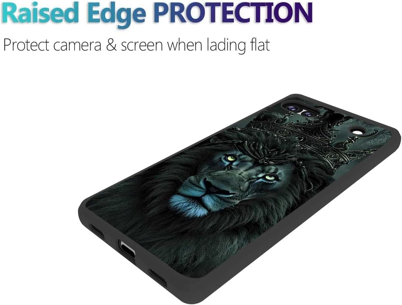Compatible con Google Pixel 6A Lion Case, King Lion con gráfico de corona animal para Google Case hombres y mujeres, elegante funda de silicona