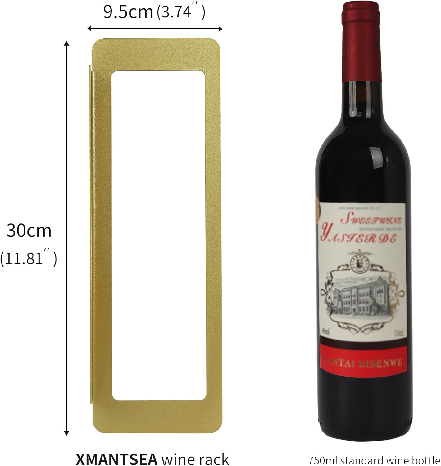 Estante para vino montado en la pared, soporte de metal negro para botellas de vino, soporte de pared para botellas de vino estándar, almacenamiento