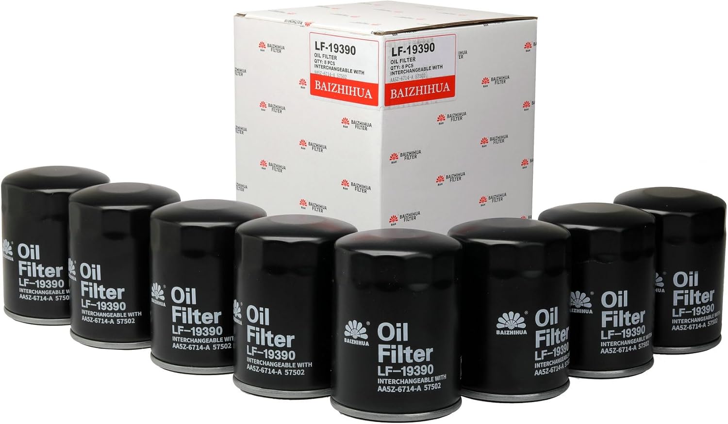 8 filtros de aceite BAIZHIHUA 19390 de alta calidad que reemplazan a AA5Z-6714-A, 57502XP, FL-500S se adapta a BuickCadillacChevy, GMC Ford Edge,