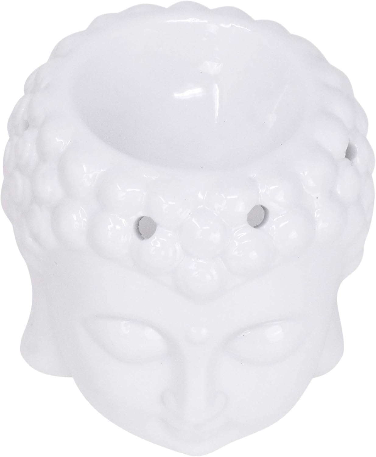 Quemador de aceite, calentador de velas, decoración de estatua de Buda blanca para cera perfumada, fragancia derretida, aceite esencial