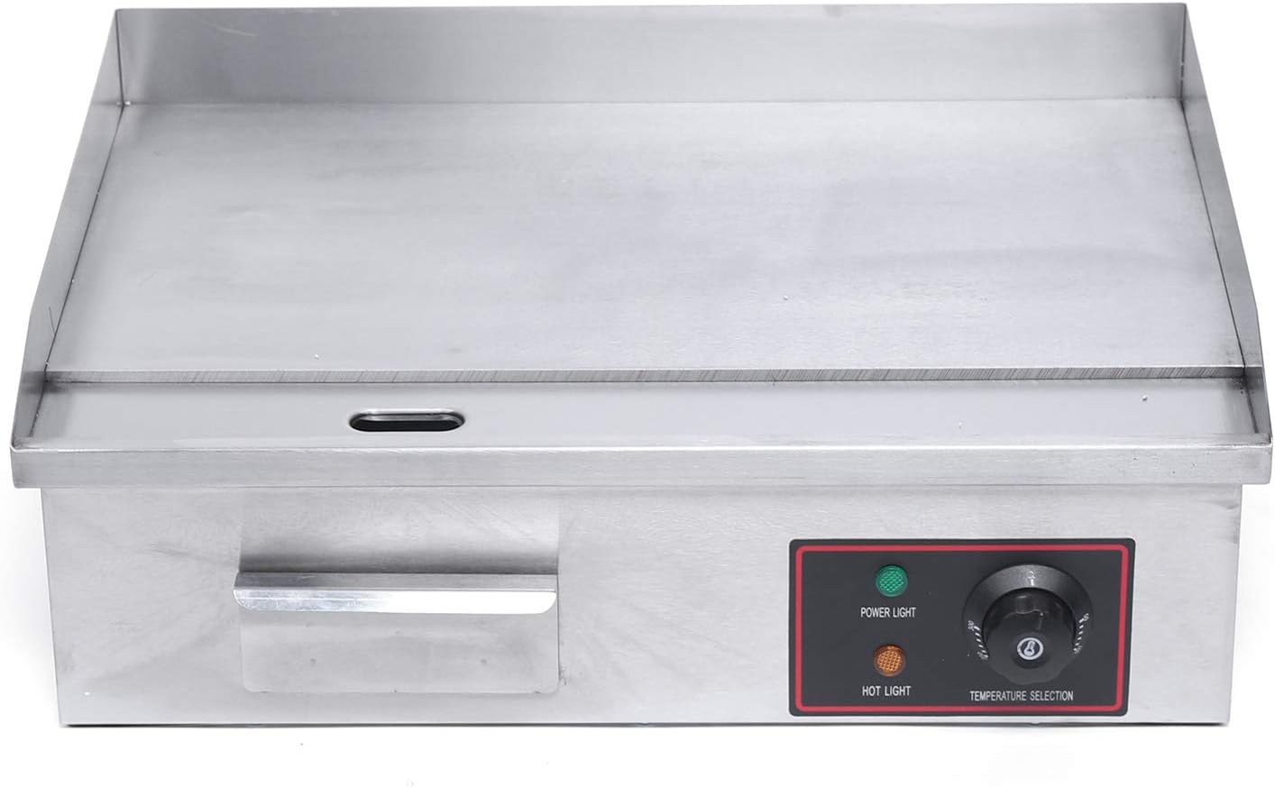 Plancha eléctrica comercial de 1600 W, 22 pulgadas, parrilla superior plana, placa caliente, barbacoa, antiadherente, grande, control termostático