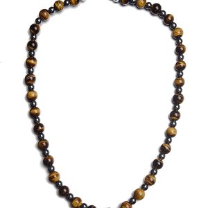 Healing Crystal Black Obsidian Tiger Eye and Hematite Beads Necklace Triple Protection Necklace for Men Women Healing Crystal Black Obsidian Tiger Eye and Hematite Beads Necklace Triple Protection Necklace for Men Women