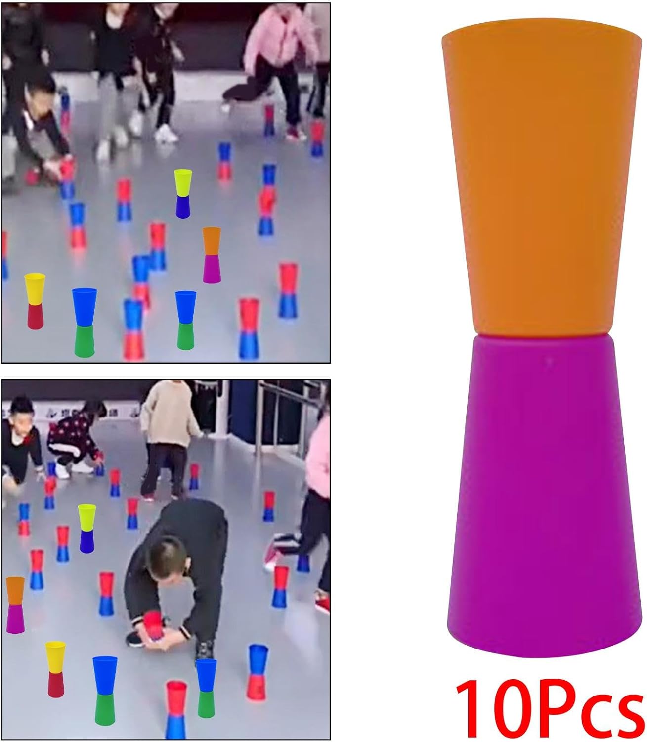 SM SunniMix 10 tazas con tapa invertidas para entrenamiento de agilidad, equipo deportivo, fitness, ejercicio, ayuda para gimnasio, jardín de
