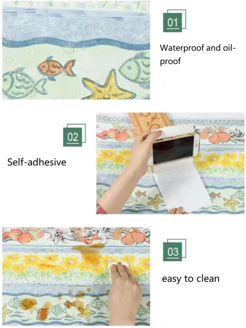Borde de pared impermeable autoadhesivo, borde autoadhesivo para papel tapiz, borde de pared autoadhesivo extraíble, adecuado para decoración en