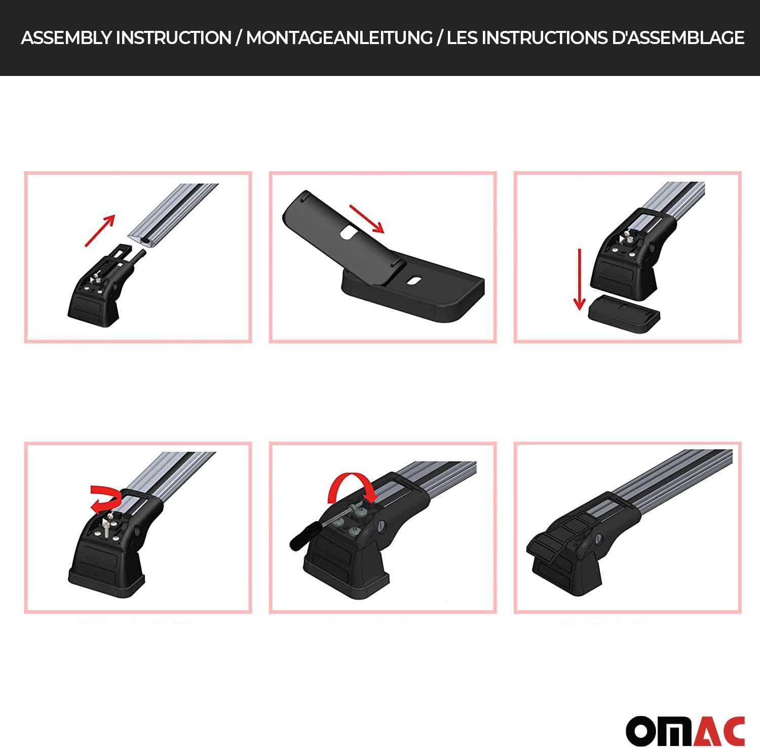 OMAC Barras transversales para techo Mazda CX-3 2016 a 2021, portaequipajes en el techo, capacidad de carga de 165 libras, aluminio, con cerradura,