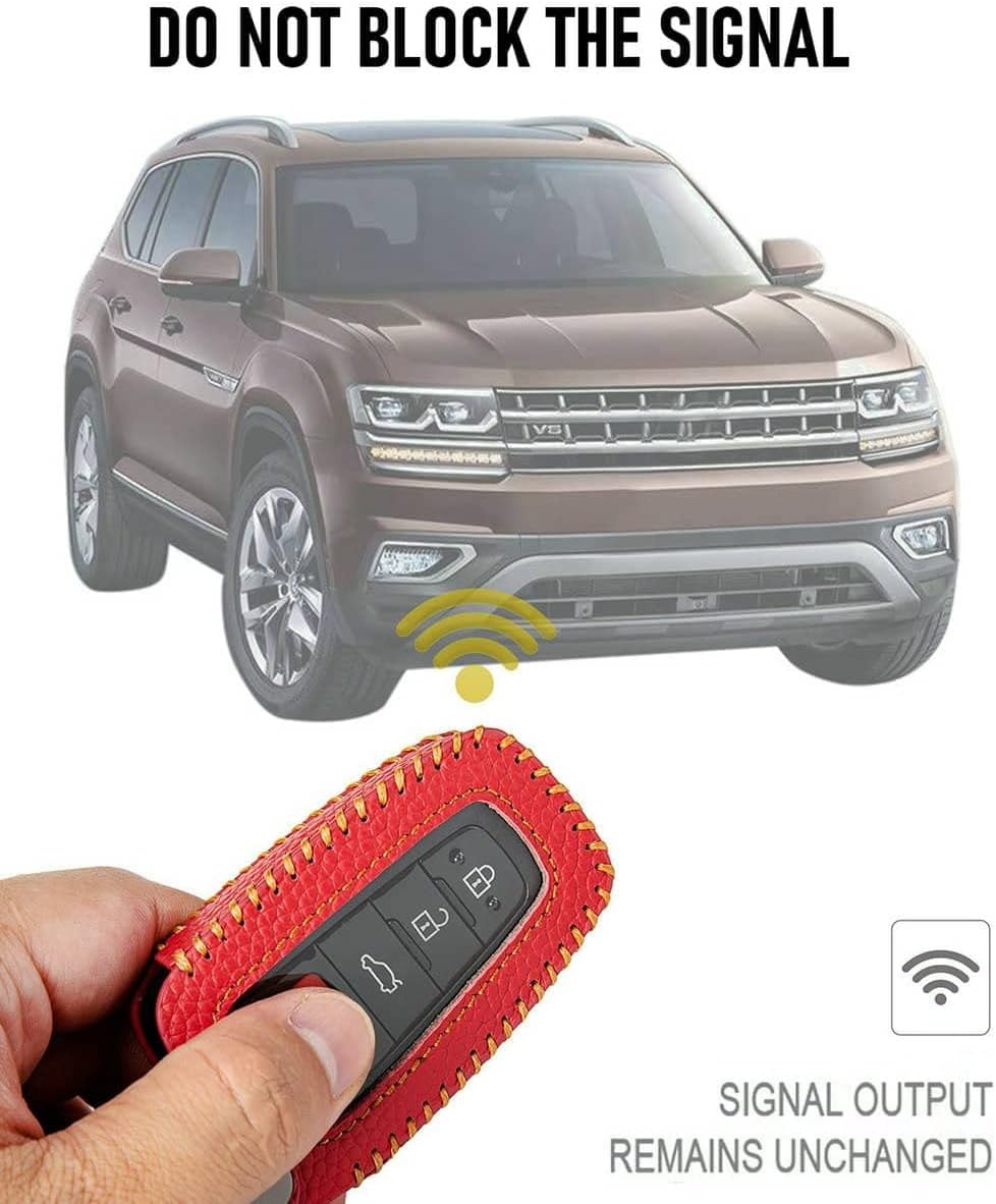 Funda de cuero para llavero Toyota con llavero, funda protectora de cuero compatible con Rav4 Highlander Camry Corolla Avalon C-Hr Prius 2018 – 2024