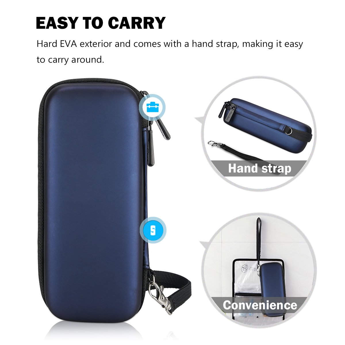 ProCase Estuche rígido para recortadora y afeitadora eléctrica híbrida, bolsa de transporte organizadora de viaje para QP2520 QP2530 QP2620 QP2630 –