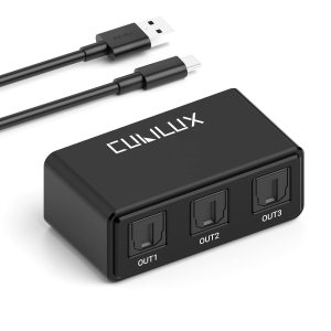 Cubilux Divisor de audio óptico digital 1 en 3 salidas, divisor de cable óptico digital SPDIF para TV, juegos, distribuidor Toslink compatible con Cubilux Divisor de audio óptico digital 1 en 3 salidas, divisor de cable óptico digital SPDIF para TV, juegos, distribuidor Toslink compatible con