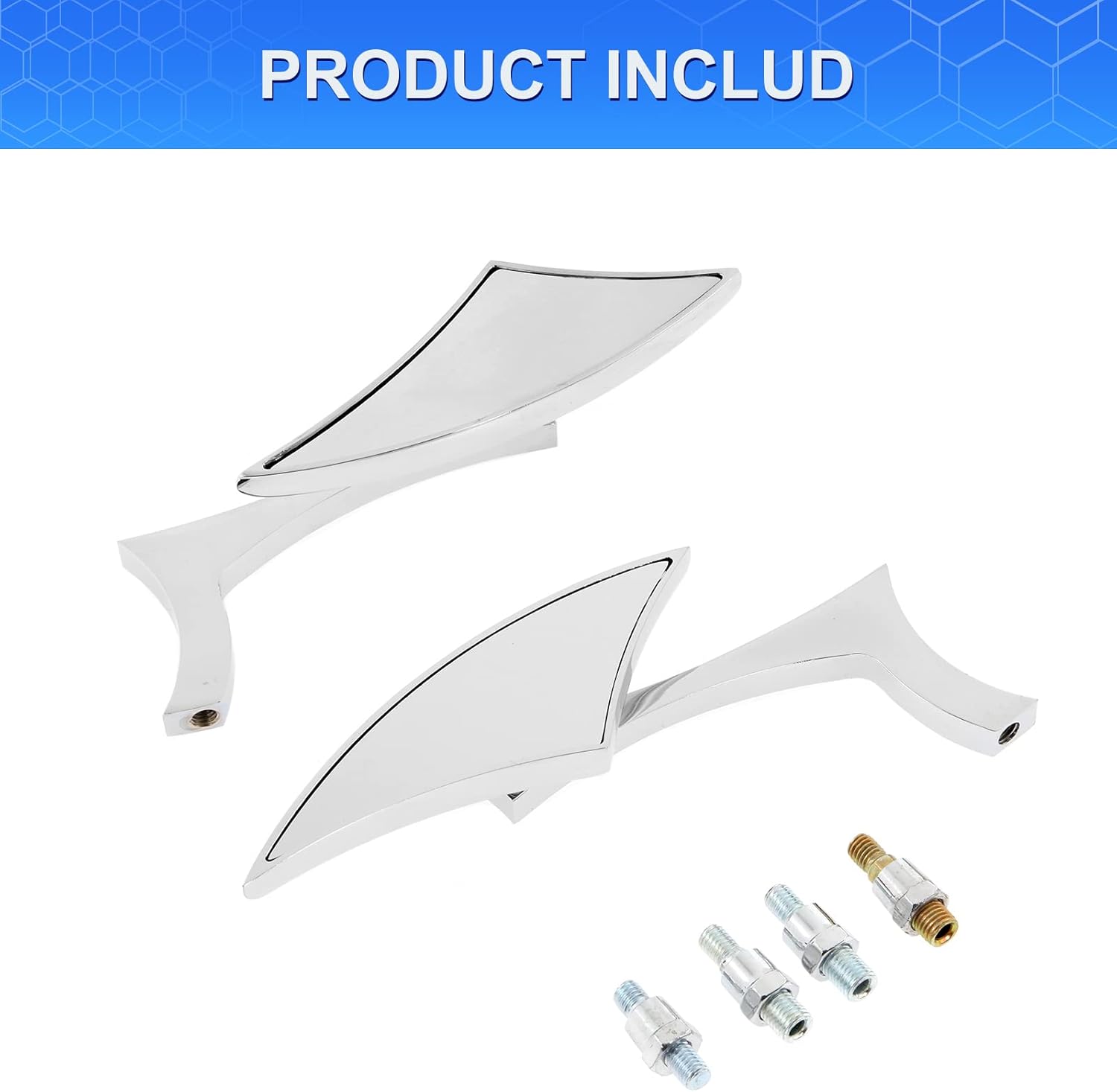 Espejo retrovisor universal de motocicleta de 80.394 in, espejo lateral con adaptador y diseño giratorio ajustable, antioxidante, impermeable, apto