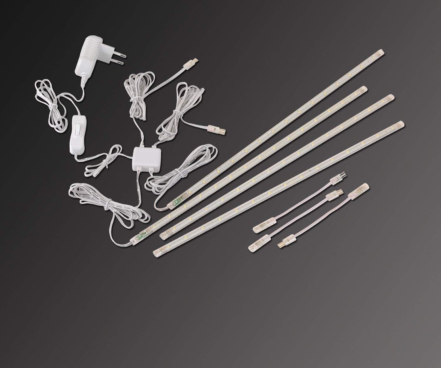 (4) Kit de barra de luz de pantalla LED de 16 pulgadas de color blanco puro de 6000 K y (6) barras de luz enlazables de 12 pulgadas de color blanco