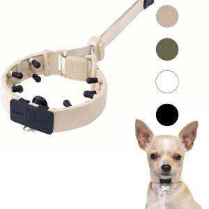 SVD.PET Collar de punta para perro para entrenamiento sin tirones, hebilla de liberación rápida, collar ajustable para perros pequeños (bronceado, SVD.PET Collar de punta para perro para entrenamiento sin tirones, hebilla de liberación rápida, collar ajustable para perros pequeños (bronceado,