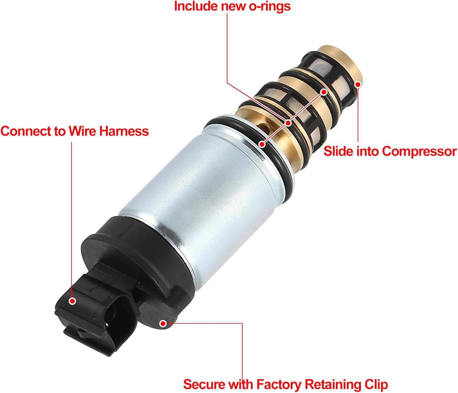 X AUTOHAUX Válvula de presión del compresor de la válvula electromagnética de control del compresor de CA 00304880 para Chevrolet Cruze 1.8L 2011