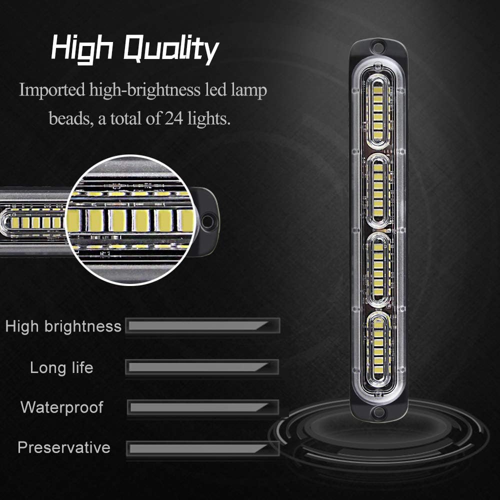 Sidaqi Luz estroboscópica de emergencia LED, montaje en superficie impermeable, luz LED blanca de advertencia de peligro de advertencia para