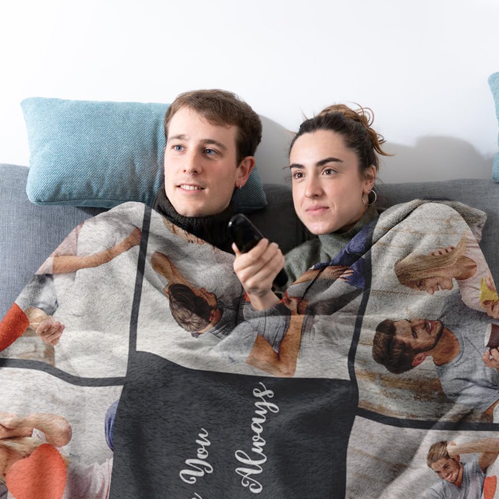 Manta de forro polar Sherpa personalizada con fotos, texto, suave, cálida y mullida, manta personalizada para parejas, regalos para novio, novia,