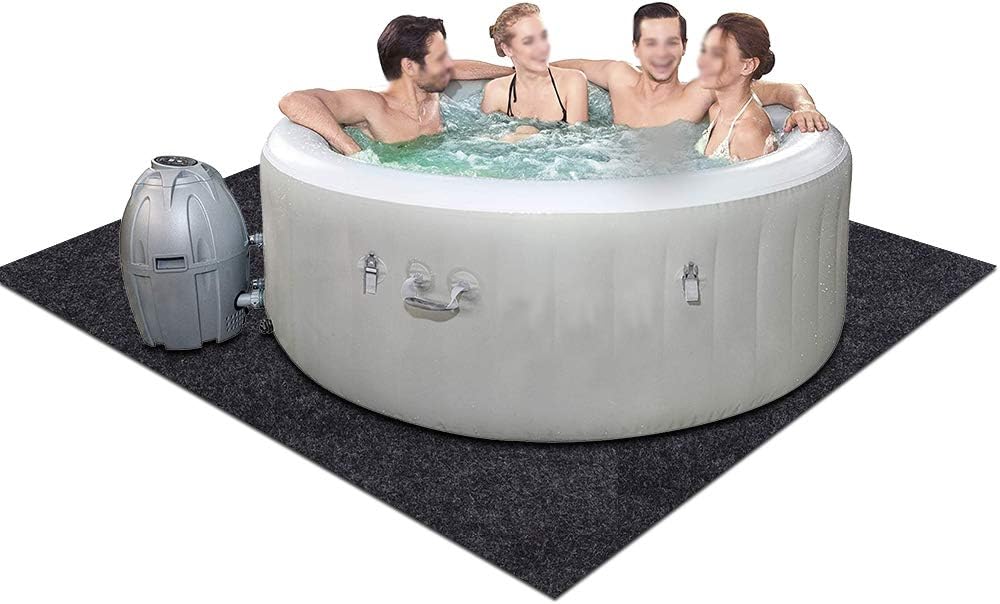 Tapete inflable para bañera de hidromasaje para interiores y spa, tela de fieltro suave, almohadillas absorbentes de aceite y agua, tapete