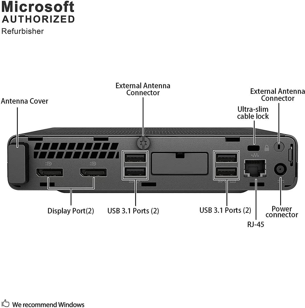 HP Mini escritorio 800 G4 Intel i7-8700T hasta 4.00GHz 32GB DDR4 256GB NVMe SSD integrado Wi-Fi BT Dual Monitor compatible con teclado y mouse