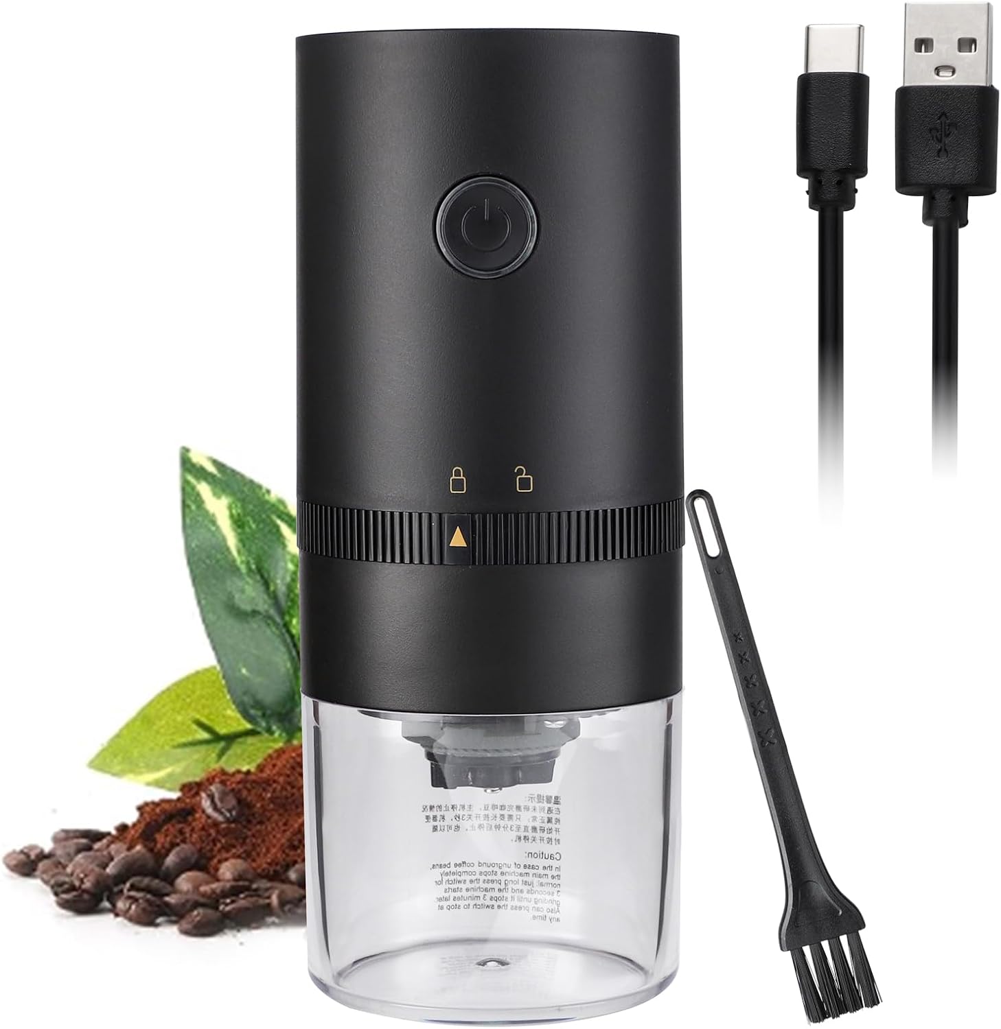 Molinillo de café portátil pequeño  Molinillo de granos de café eléctrico con múltiples ajustes de molienda para prensa francesa, infusión fría,
