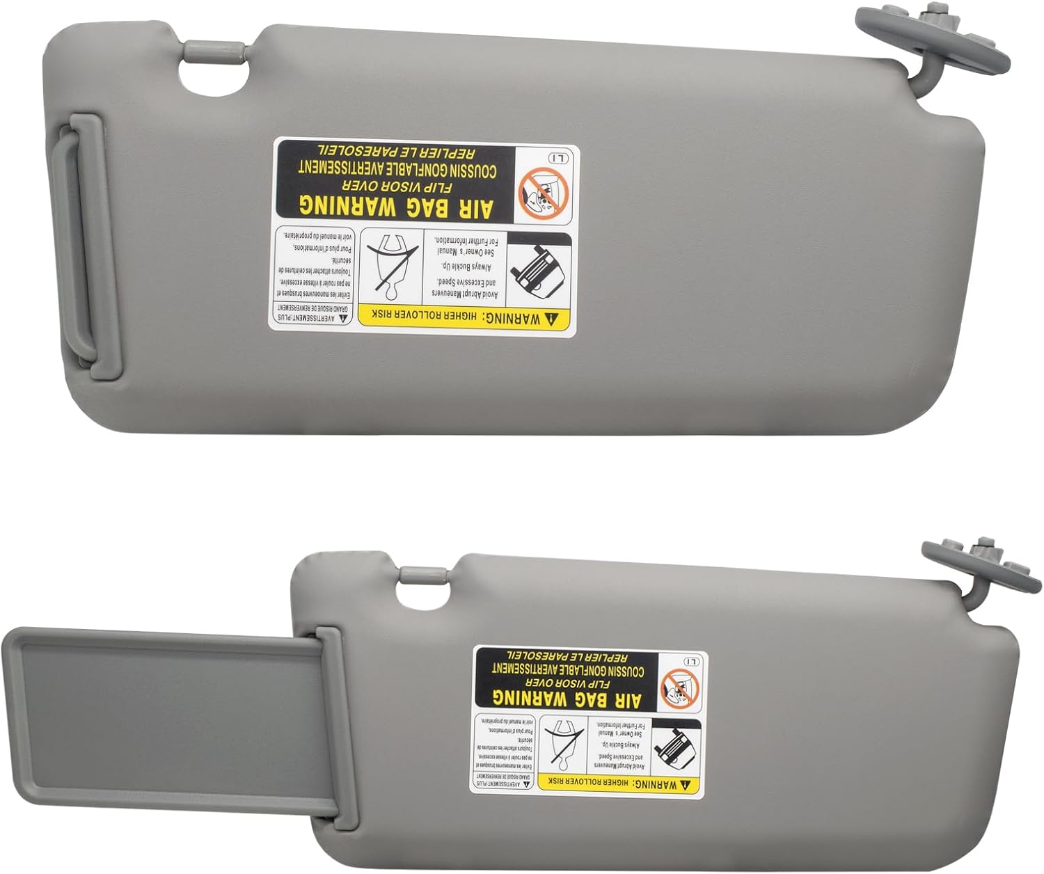 NHILES Visera solar del lado izquierdo del conductor compatible con Toyota Rav4 2004 2005 número OEM de repuesto 74320-42420-B0 color gris