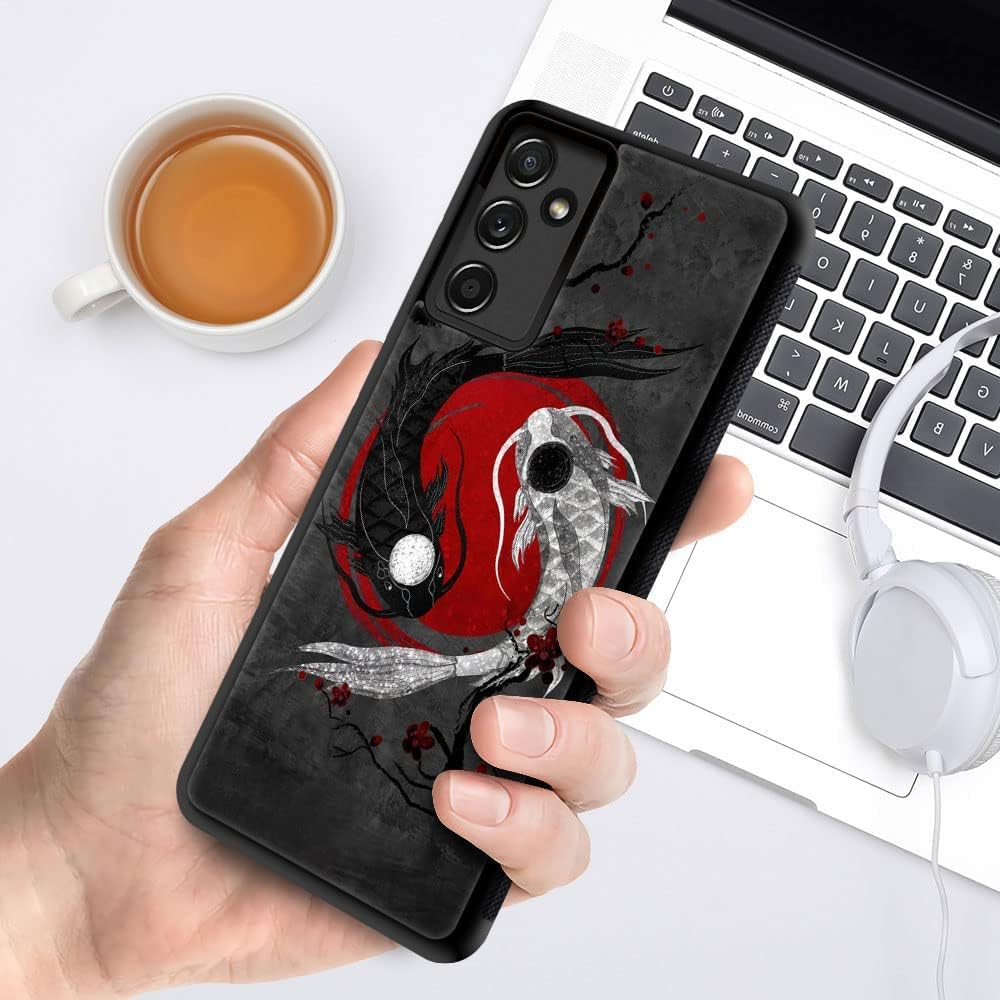 DJSOK Funda compatible con Samsung Galaxy A14 5G, diseño de pez Koi japonés para niñas y hombres, patrón de protección contra caídas con funda de