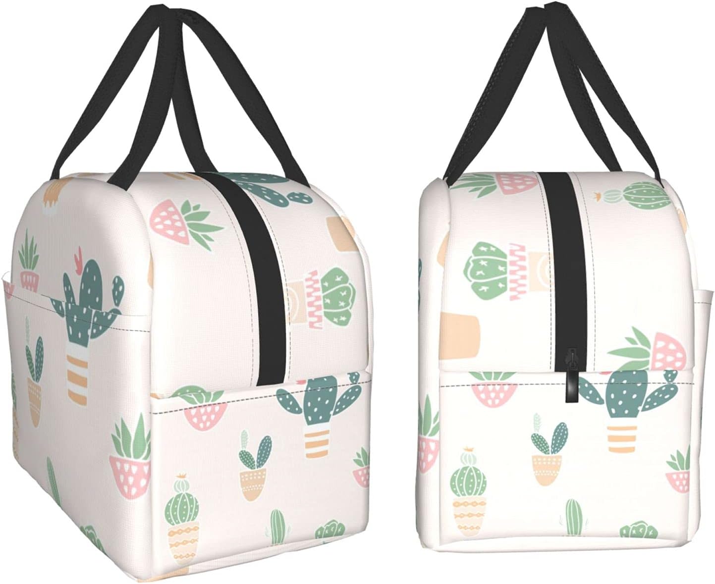 Lonchera térmica reutilizable, bolsa de almuerzo con bolsillo frontal para niños, niñas, mujeres, hombres, escuela, picnic, oficina, trabajo, lindo