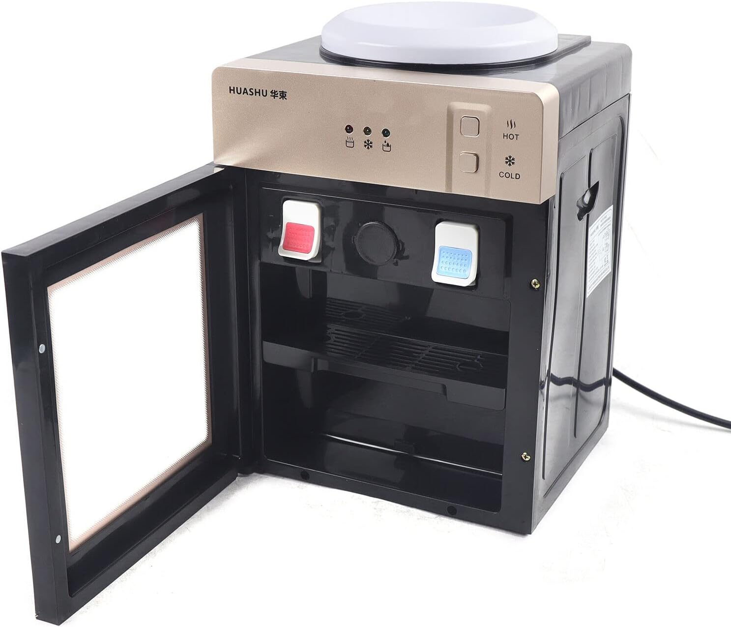 Dispensador de agua, 5 galones de carga superior, mini enfriador de agua para encimera, máquina eléctrica de mesa con agua calientefría