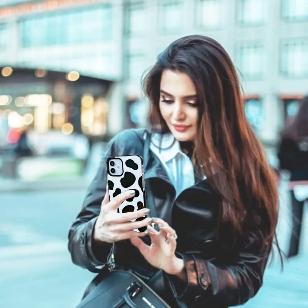 CEOKOK Funda compatible con iPhone 12 Mini, diseño de vaca, lindo y transparente, con diseño de silicona suave, TPU fresco, estético, protector,