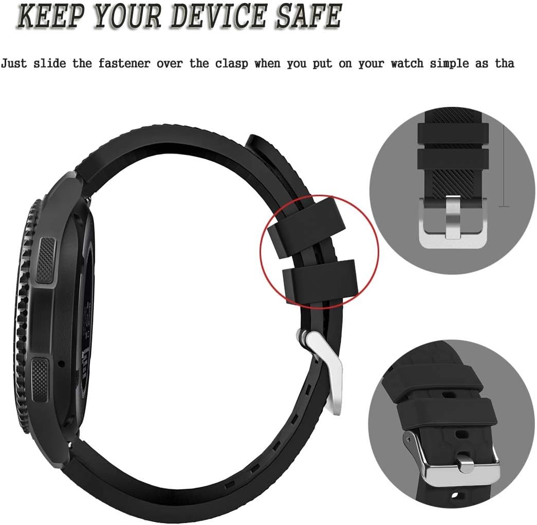 FitTurn Anillos de sujeción compatibles con Fitbit Versa 3Versa 2Fitbit VersaVersa LiteVersa SE, accesorios de repuesto de silicona para reloj,