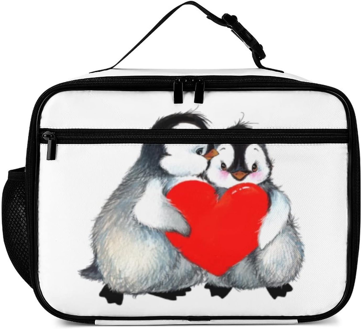 Lonchera reutilizable con diseño de pingüinos, bolsa de almuerzo aislada, lonchera para comida y alimentos, bolsa de mano para mujeres, niños,