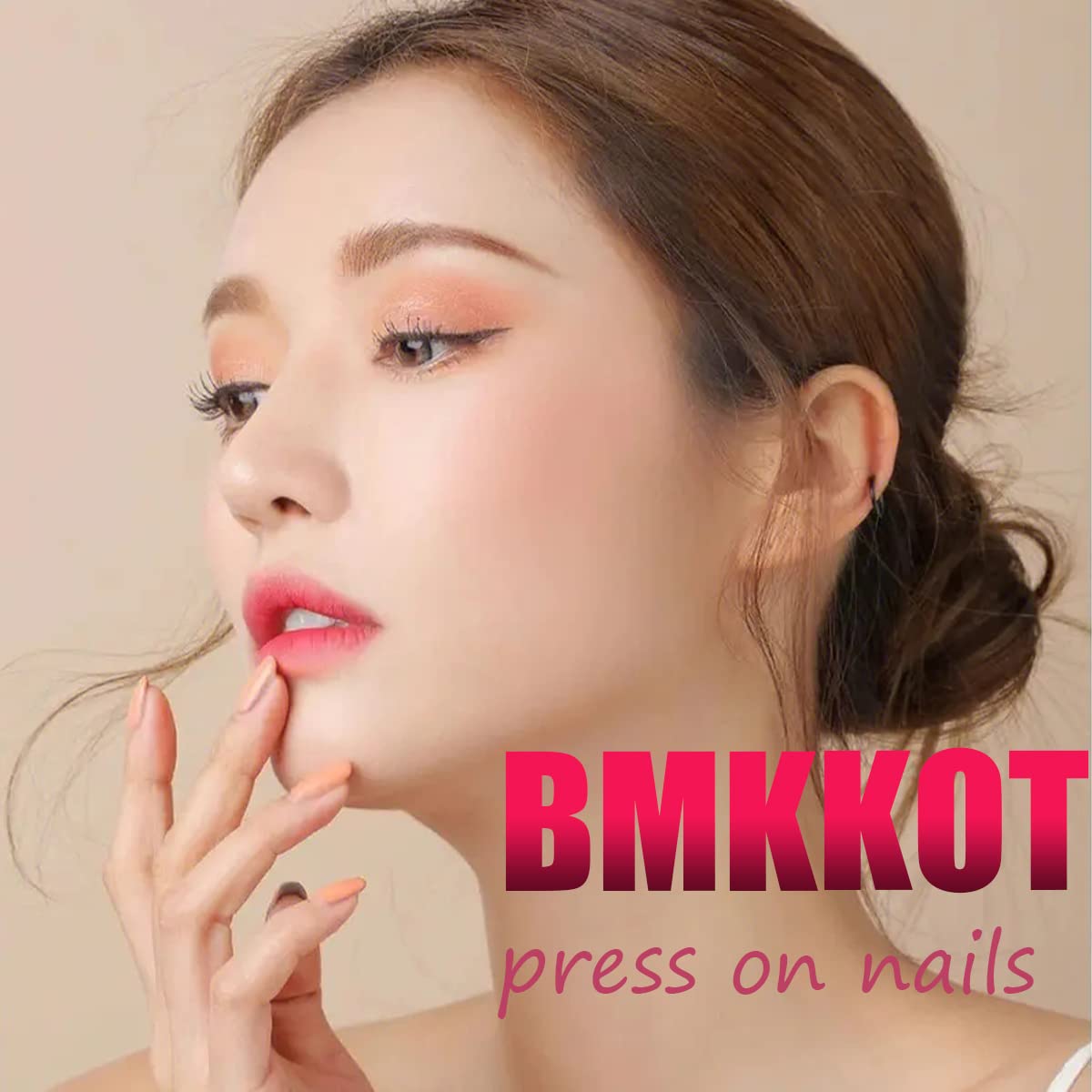 24 uñas postizas cuadradas a presión sobre cáncer de mama, uñas postizas medianas con cinta rosa con diamantes de imitación brillantes, uñas