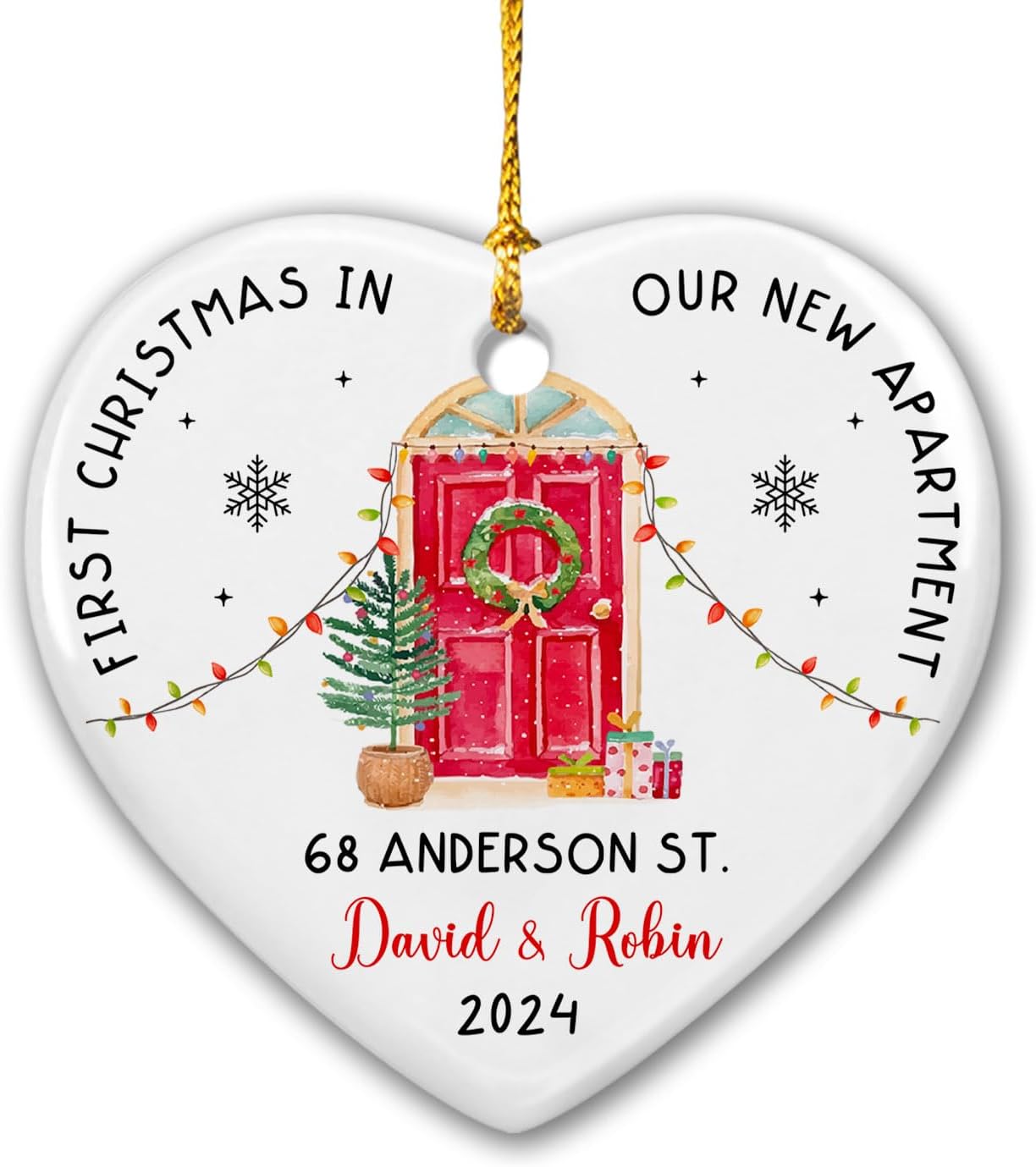 Adorno personalizado para la primera Navidad en nuestro nuevo apartamento 2024, 2024, 2024, adorno de nuestro primer apartamento, regalos para