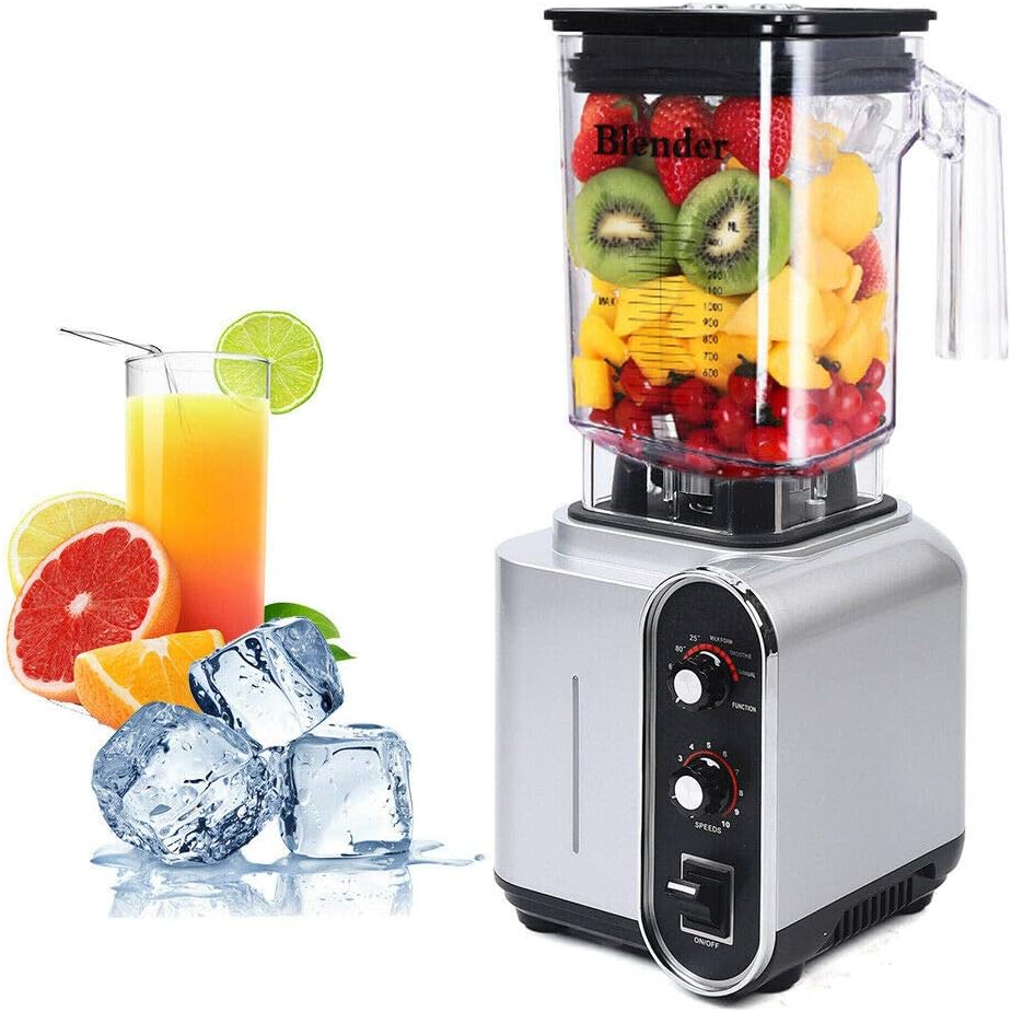 Licuadora insonorizada, 110 V, 2200 W, 1.5 L, licuadora comercial de jugo de frutas con carcasa de sonido silencioso para puré, trituración de