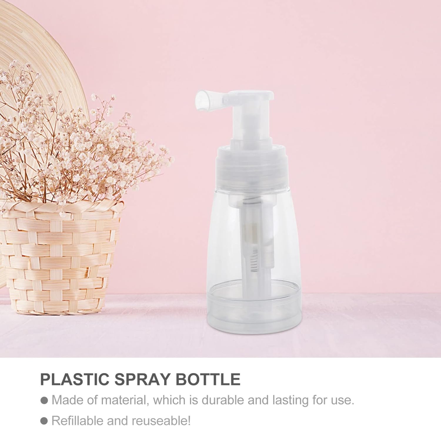 Botella de spray de viaje, pulverizador de polvo transparente, botella de viaje de plástico vacía para peluquería, salón de oficina, botellas de