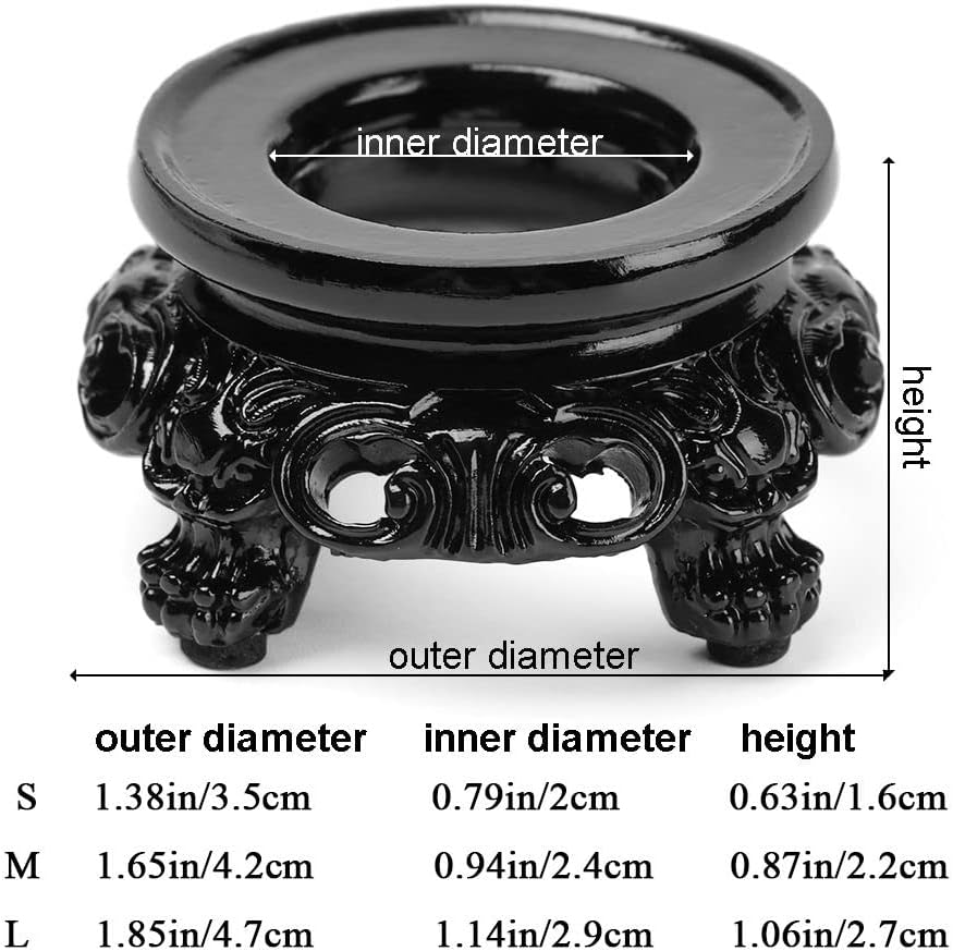 Pedestal de esfera de resina negra, soporte de globo de asiento fijo, soporte de exhibición decorativo hueco, adorno de escritorio con base de bola