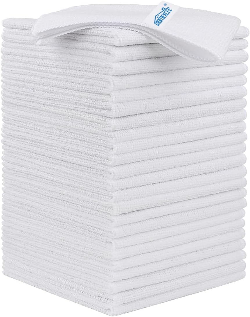 HOMEXCEL Paños de limpieza de microfibra, paquete de 24 toallas de limpieza para cocina, sin pelusas, sin arañazos, altamente absorbentes y