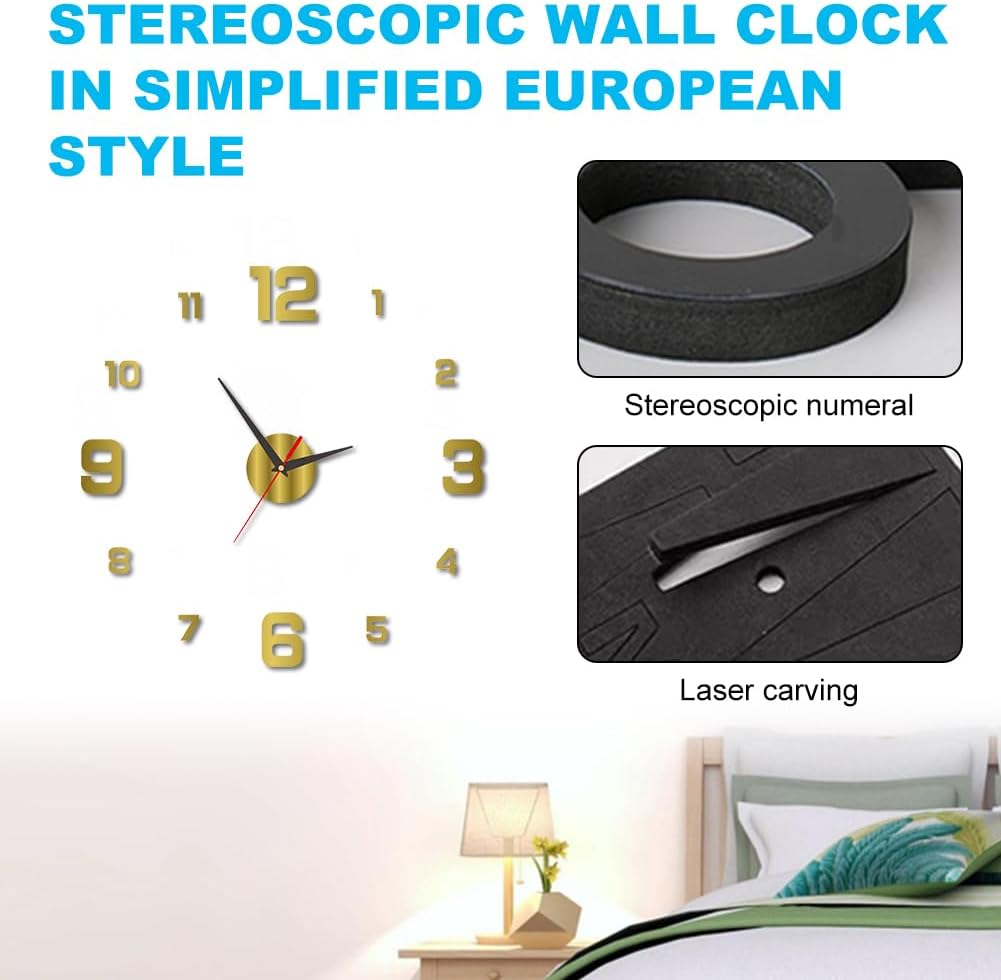 Reloj de pared silencioso de acrílico sin marco 3D con esfera luminosa para sala de estar, oficina, dormitorio, decoración moderna de la casa,