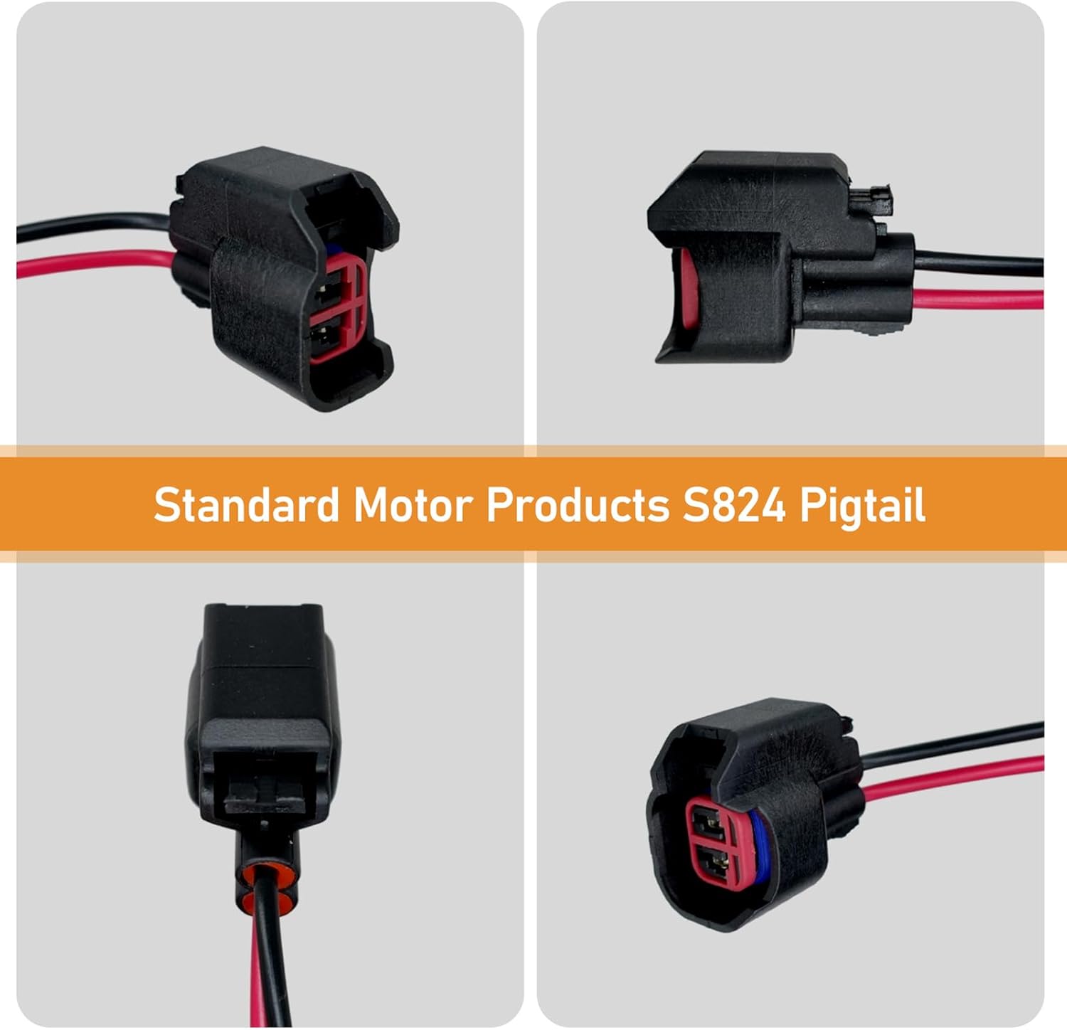 Miytsya 2 conectores de inyector de combustible para automóvil, EV6 EV14 conector de repuesto de enchufe de arnés de motor, enchufe de cable de