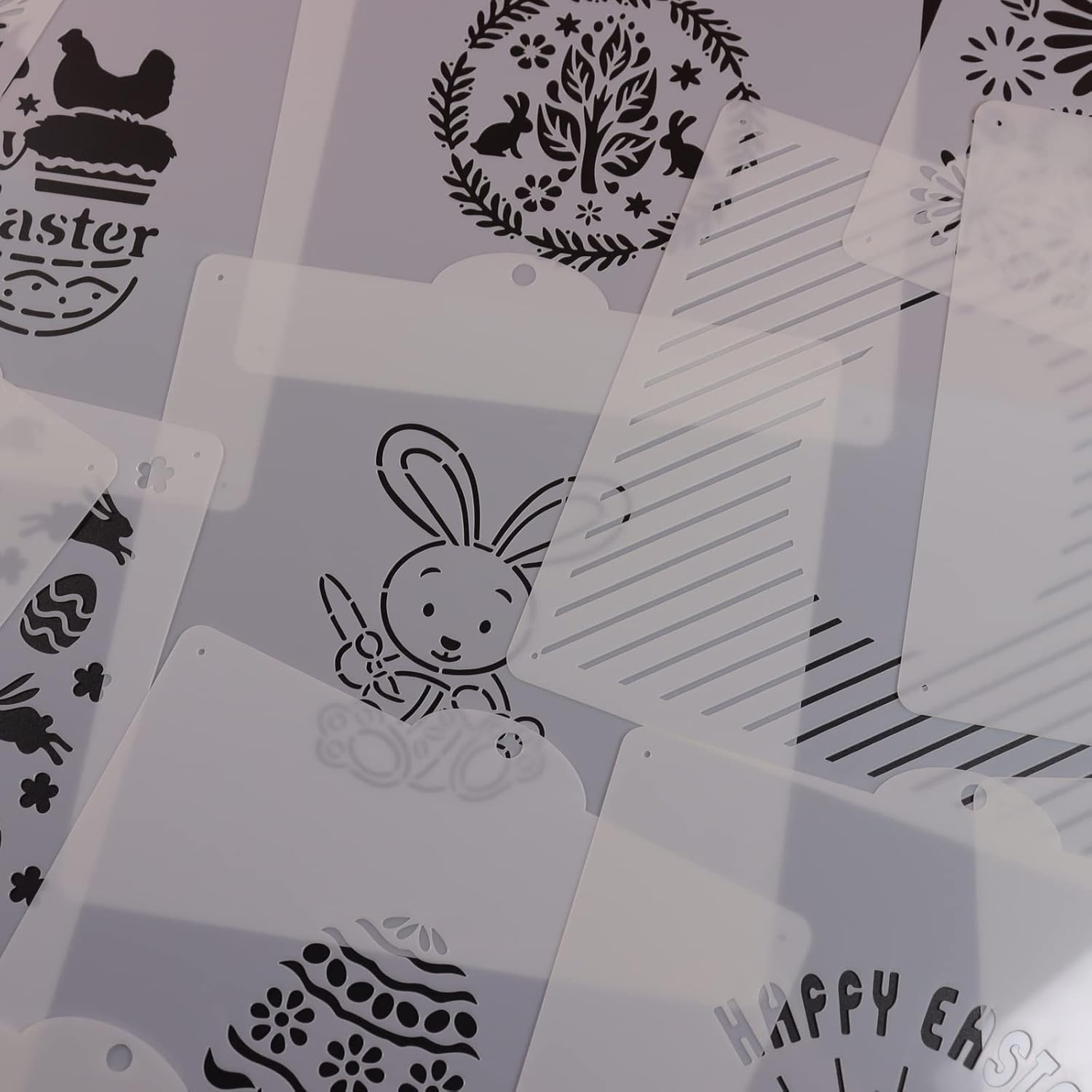 Webakin 16 plantillas de galletas de 5.5 pulgadas para aerografía, plantillas de glaseado real para Stencil Genie, plantillas de galletas de Pascua,