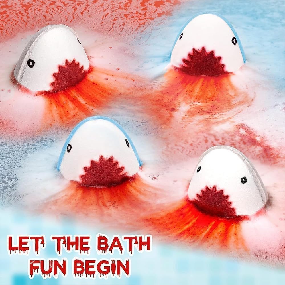 Bomba de baño de tiburón de 3 piezas, gran tiburón blanco japonés, bomba de baño de burbujas de animales marinos, cuidado de la piel hidratante,