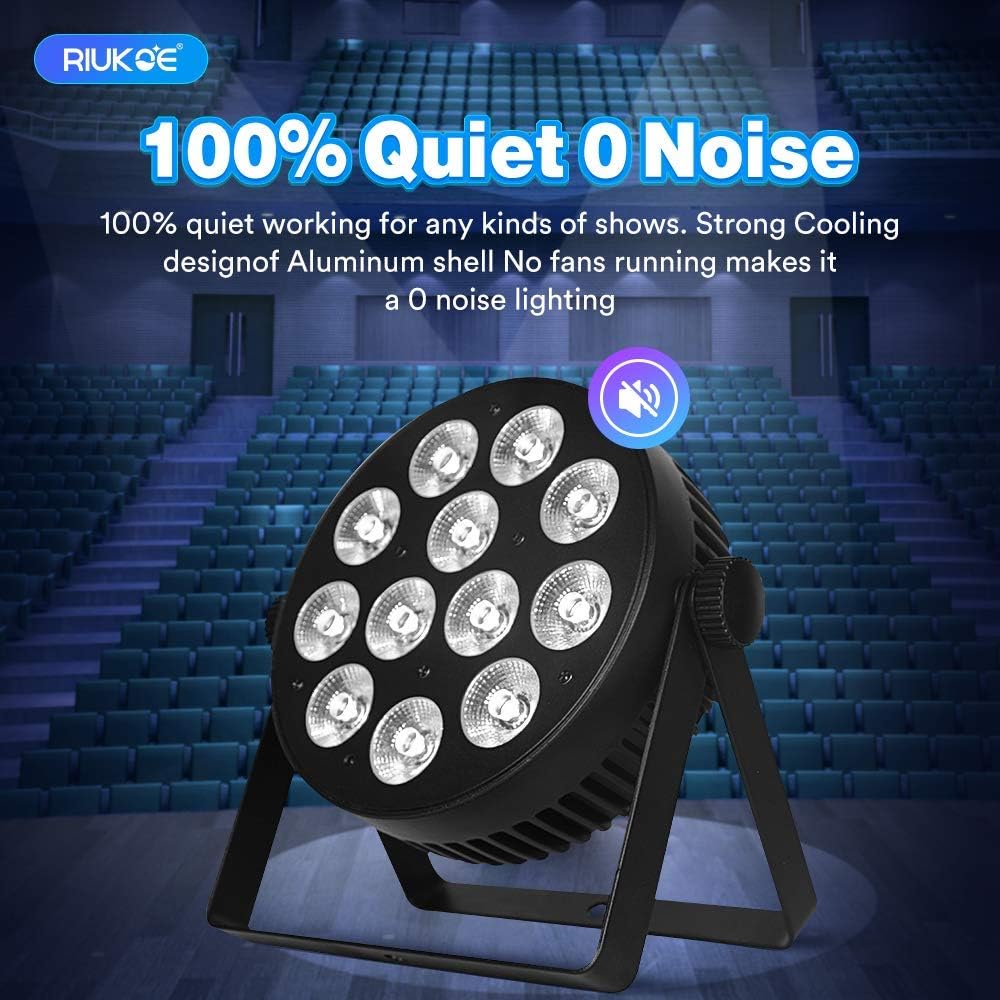 DJ SlimPAR RGBW LED Par puede lavar la luz DMX luces de escenario activadas por sonido sin ventilador para eventos, fiesta, paquete de 6