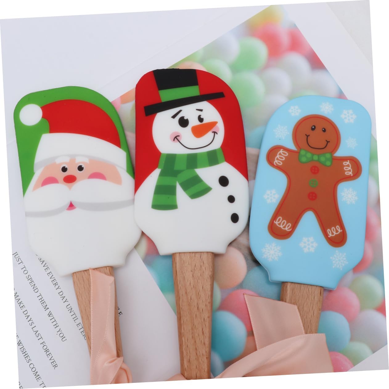 ABOOFAN 9 Pcs Christmas Silicone Spatula Espatulas De Reposteria Butter Scraper for Restaurant Cake Spatula for Bakery Silicon Spatulas Kitchen