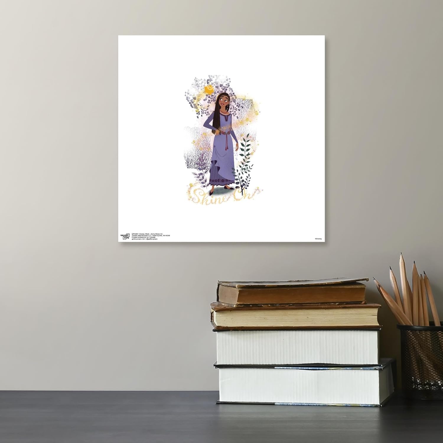 Trends International Gallery Pops Disney Wish – Póster de pared Asha Shine On Wall Art, 12.00 x 12.00 pulgadas, versión sin marco