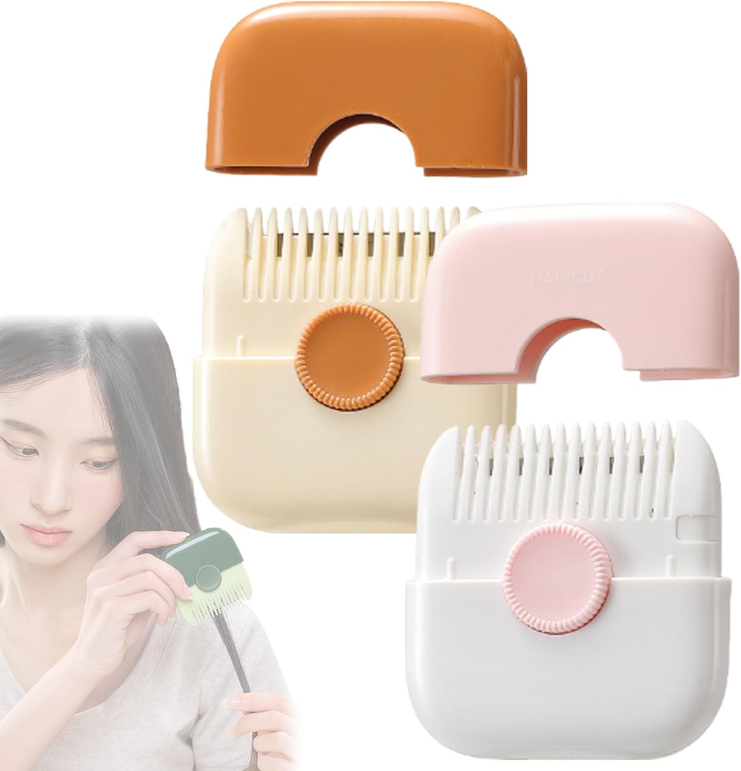 Recortadora de cabello 2 en 1, recortadora de cabello y arreglo de puntas abiertas, diseño de doble cara, con cubierta, cuchillas reemplazables y